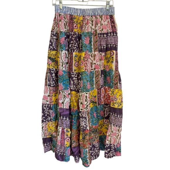 Jessica Taylor 100% Cotton Floral Patchwork Skirt Boho - Picture 1 of 4